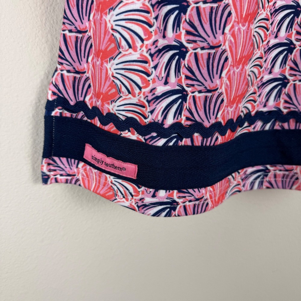 Simply Southern Girls‎ S Sleeveless Dress Pink Shell Print Navy Beach Nautical - Picture 5 of 8